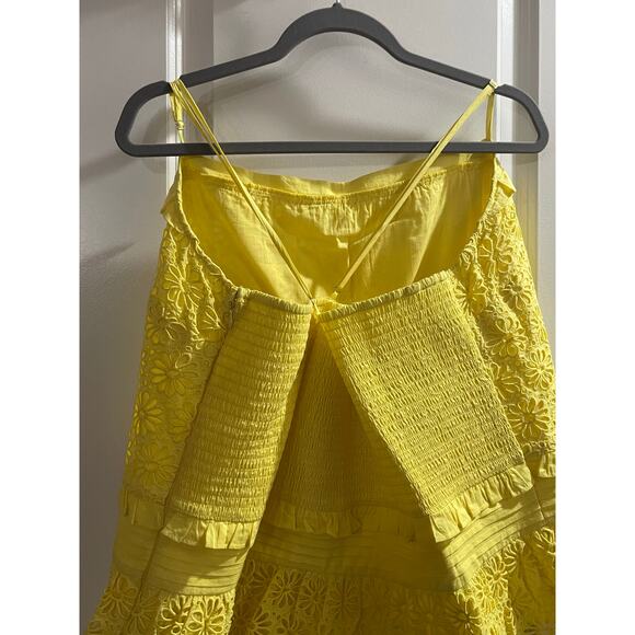 J.Crew Cross-back smocked-waist eyelet top - Yellow - NWT 3X - Picture 4 of 8